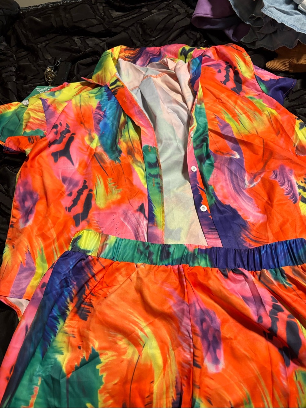 Vibrant Abstract Print Button-Up Romper